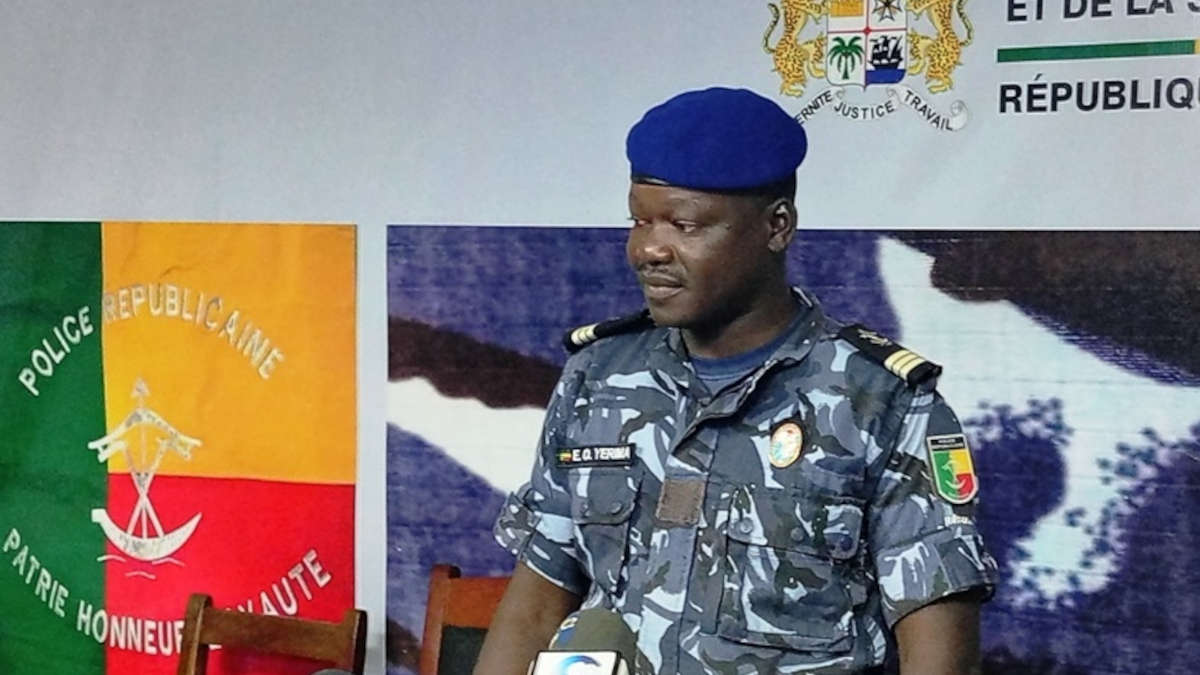 Capitaine Eric Orou Yérima, Porte-parole de la Police Républicaine, photo : DR